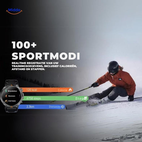 montre fitness avec modes sport variés dont le ski, suivi d'activité en temps réel