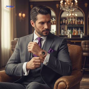 montre homme exclusive rose gold cadran roulette, finition premium résistante à l'eau
