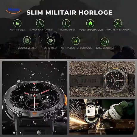 montre LED style militaire au design slim et robuste, affichage numérique multifonction