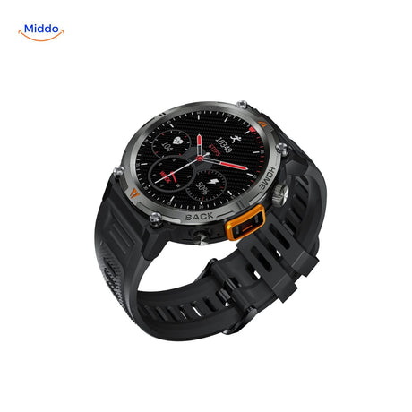 deuxième vue de côté de la montre LED fitness, épaisseur maîtrisée et design sportif ergonomique