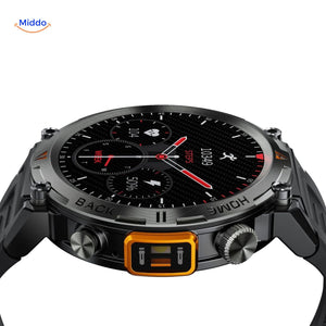 vue de côté de la montre LED fitness, profil fin et finitions soignées