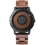 montre magnétique avec cadran et bracelet en bois, combinaison magnétisme et matière naturelle