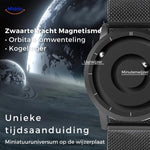montre magnétique avec bracelet mesh métallique, aiguilles flottant par magnétisme façon univers