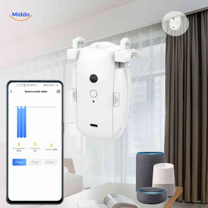 moteur de rideau connecté avec intégration smartphone et maison intelligente