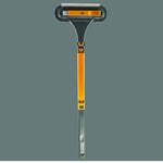 Oranje MultiBrush stofborstel met lange steel en rubberen strip voor alle oppervlakken