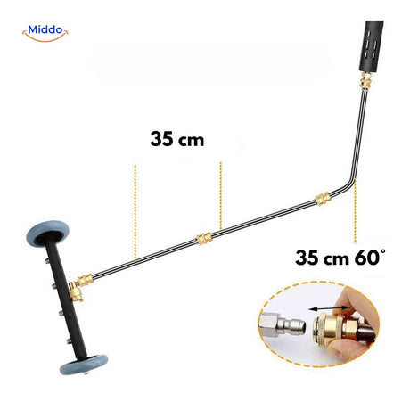 tuyau réglable de 35 cm du nettoyeur de châssis auto pour s'adapter à différentes hauteurs de véhicule