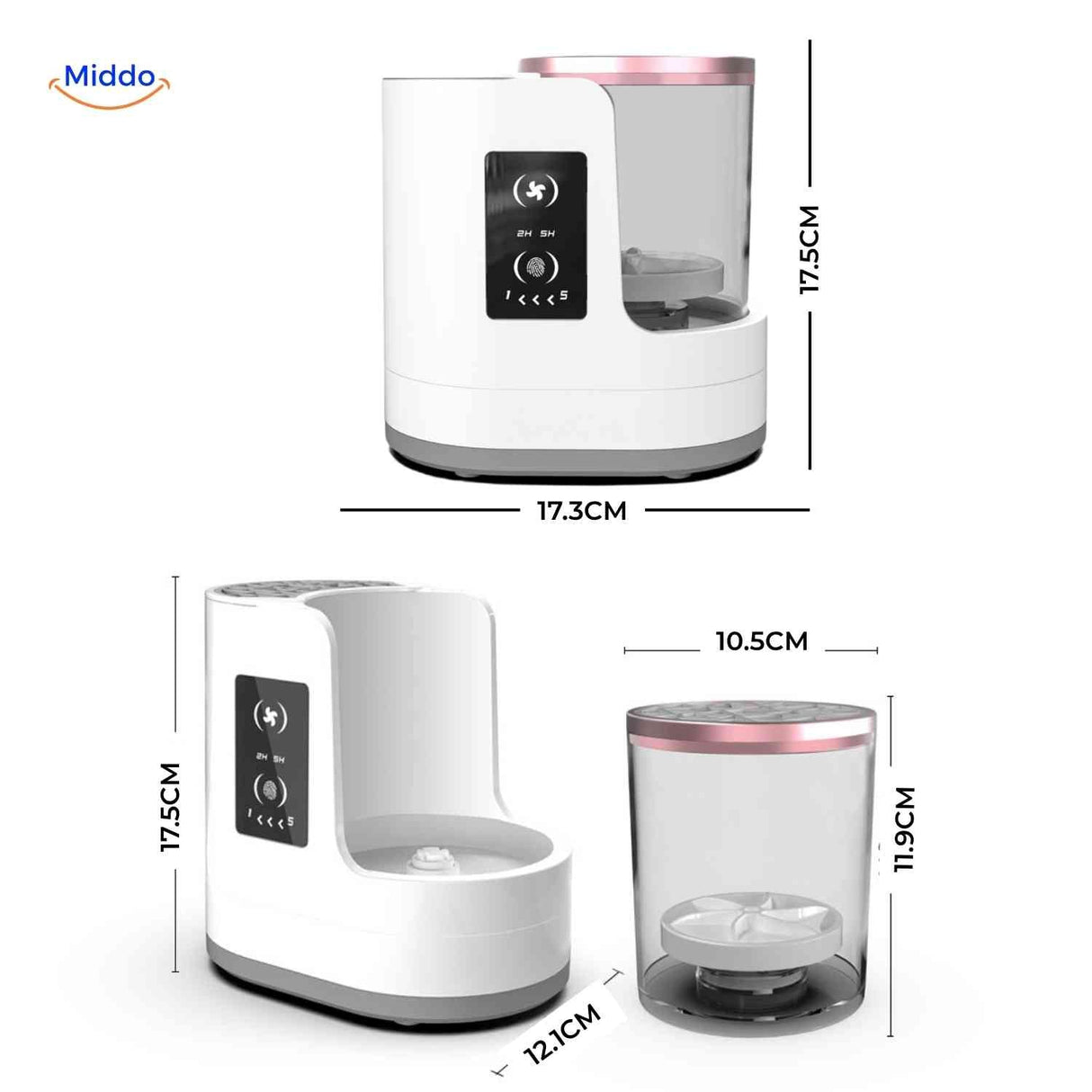 nettoyeur pinceaux maquillage au design compact et moderne avec panneau d'affichage numerique