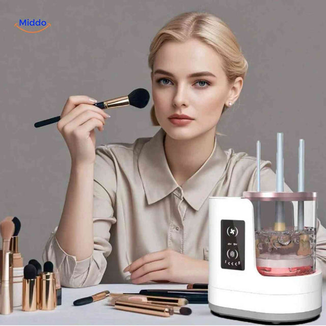 nettoyeur electrique de pinceaux maquillage avec deux minuteries et cinq modes de nettoyage