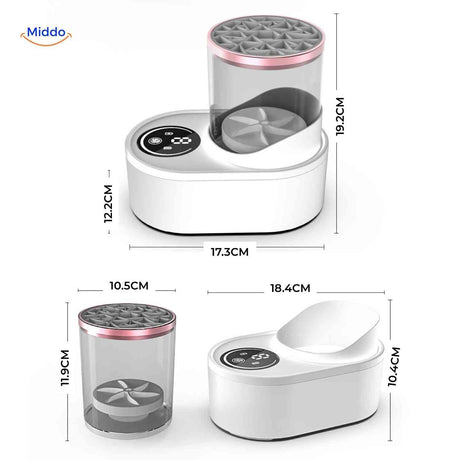 nettoyeur pinceaux avec reservoir d'eau amovible et commande tactile intuitive