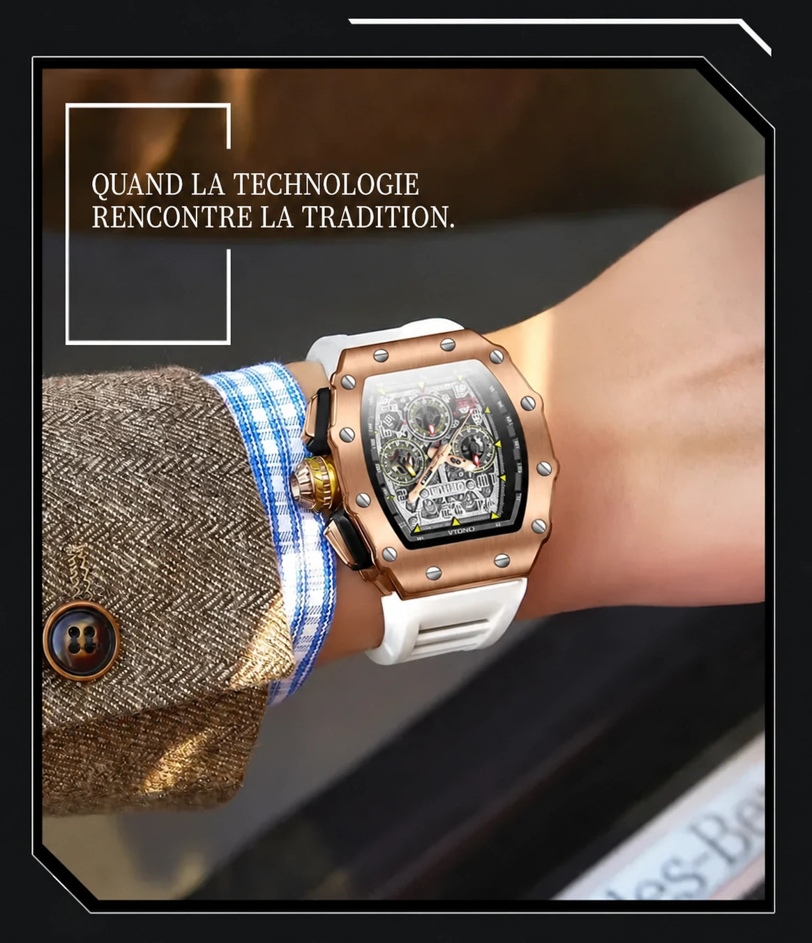 Montre ONOLA MILLE avec bracelet blanc.