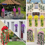 orchidées artificielles multicolores dans différentes configurations extérieures, polyvalence décorative