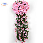 orchidées artificielles roses accrochées au mur, décoration romantique sans arrosage