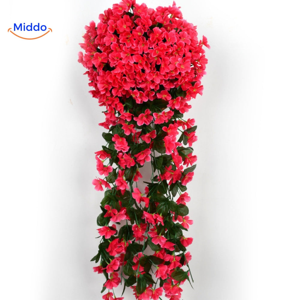 orchidées artificielles rouges suspendues au mur, accent de couleur intense pour toute occasion