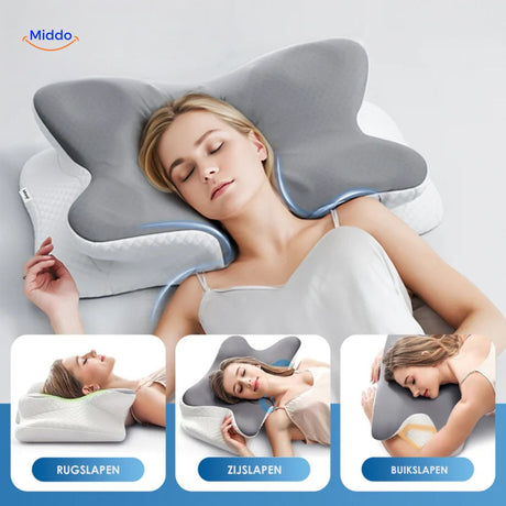 oreiller ergonomique offrant un soutien confortable du cou et de la nuque toute la nuit