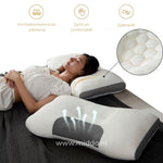 oreiller ergonomique soutien cou dreamguard pro, vue de côté avec tissu respirant