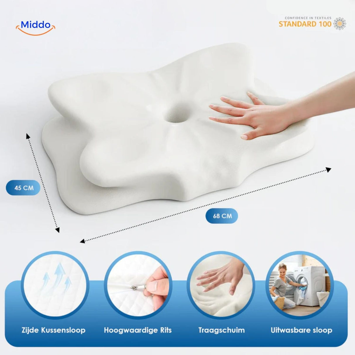 oreiller ergonomique avec soutien optimisé de la nuque et des cervicales pendant le sommeil