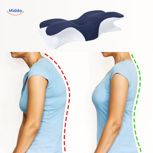 oreiller à mémoire de forme favorisant une posture cervicale correcte et réduisant les douleurs