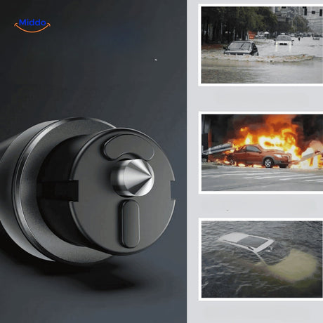 safekey outil de secours multifonction pour la voiture, brise-vitre et coupe-ceinture intégrés