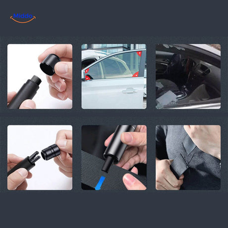 outil d'urgence avec crochet d'accrochage pratique, utilisable sans les mains en cas d'accident