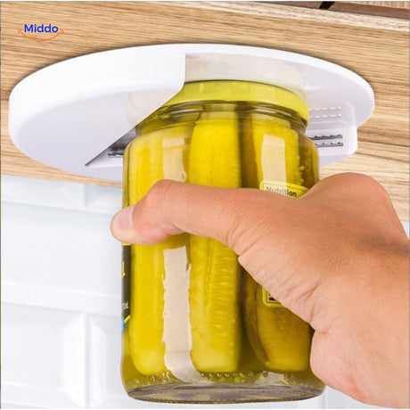 ouvre-bocal avec prise en main confortable pour ouvrir pots et bouteilles sans effort sous le placard