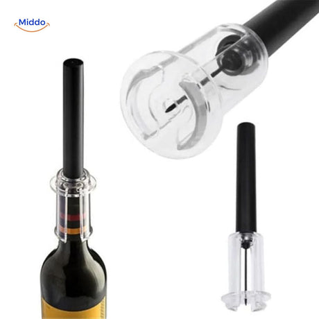 ouvre-bouteille de vin élégant et durable en design noir, vue d'ensemble du produit