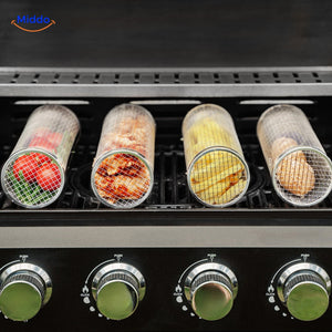 panier grill assurant une cuisson uniforme des légumes sur barbecue sans brûler