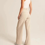 dos du pantalon large femme coloris beige, coupe ample et confortable