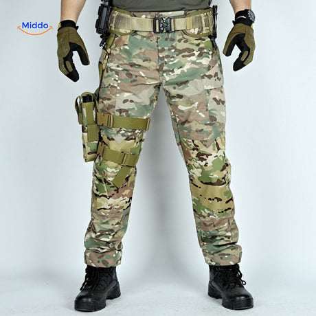 pantalon tactique camouflage multipoches, idéal pour la randonnée et les activités outdoor