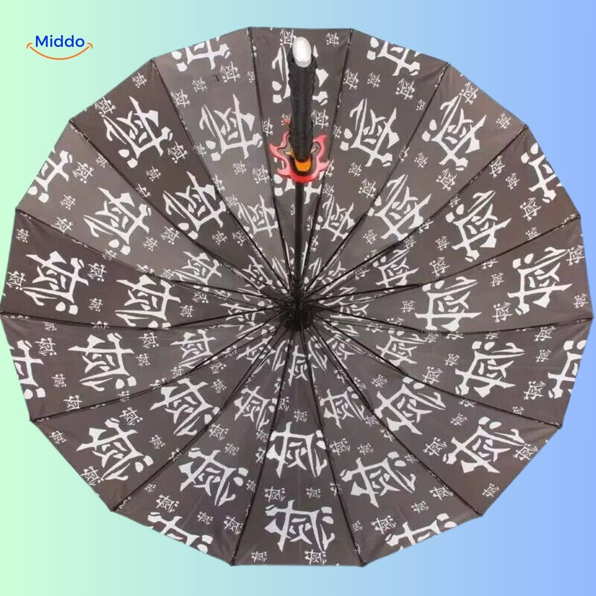 aperçu de quatre parasols anime aux motifs et coloris différents côte à côte