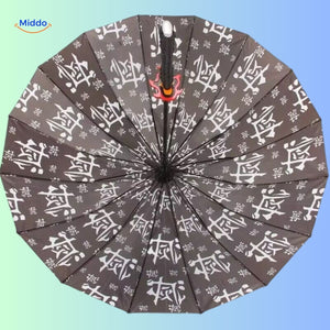 aperçu de quatre parasols anime aux motifs et coloris différents côte à côte