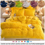 parure de lit polaire fluffy 5 pièces jaune avec aperçu des différents coloris disponibles