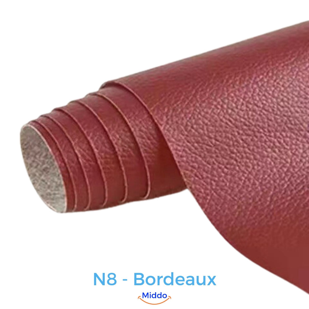 patch de réparation cuir coloris bordeaux pour restaurer des meubles en cuir bordeaux
