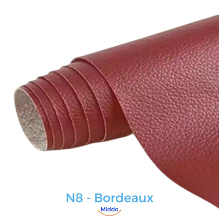 patch de réparation cuir coloris bordeaux pour restaurer des meubles en cuir bordeaux