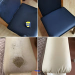gros plan sur la texture du patch cuir autocollant, finition naturelle et discrète