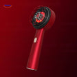 peigne laser croissance cheveux design elegant en coloris rouge, ergonomique et facile a tenir en main