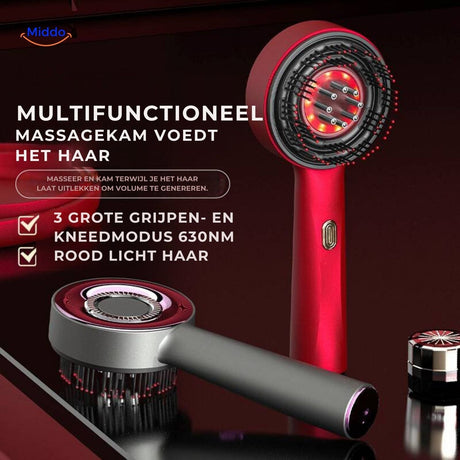 peigne de massage multifonctionnel a lumiere rouge pour nourrir et renforcer les cheveux en profondeur