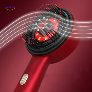 peigne laser lumiere rouge pour massage et stimulation du cuir chevelu, favorise la croissance des cheveux