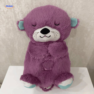 cuddlebuddy peluche bébé en coloris rose-rouge, douce et câline pour un sommeil serein
