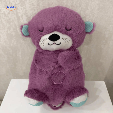 cuddlebuddy peluche bébé en coloris rose-rouge, douce et câline pour un sommeil serein