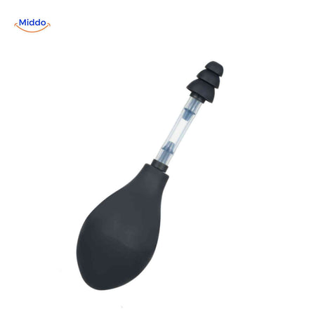 photo produit de l'appareil auriculaire modèle noir sur fond neutre