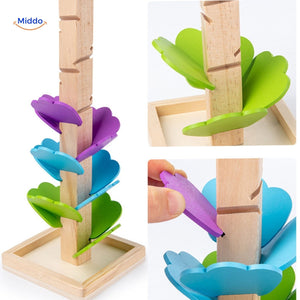 guide d'installation étape par étape de la piste à billes arbre éducative en bois