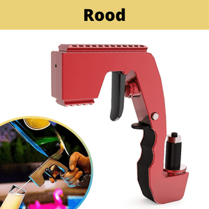 pistolet à boissons en coloris rouge sur fond neutre