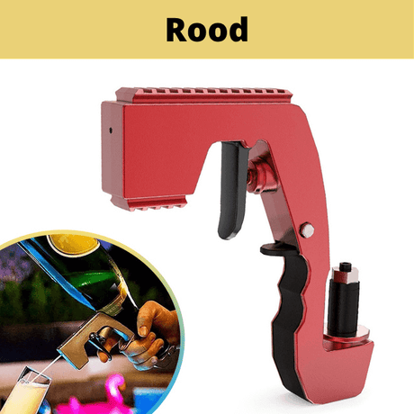 pistolet à boissons en coloris rouge sur fond neutre
