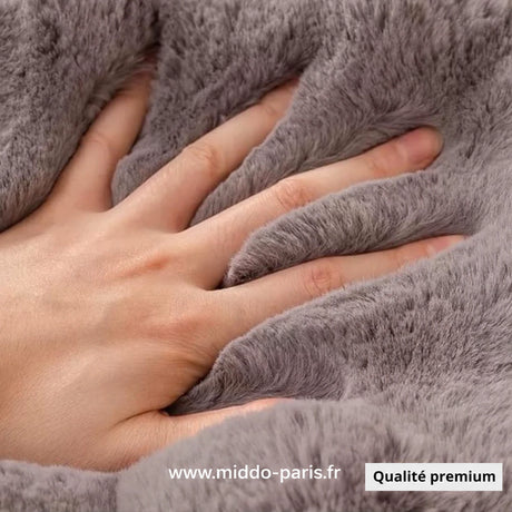 Housse de canapé Plushy grise en peluche de qualité premium