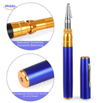 Detail van de blauwe PocketPro™ hengel met glasvezel versterkte behuizing.