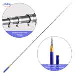 PocketPro™ telescopische hengel met beschermende ringen en penformaat.