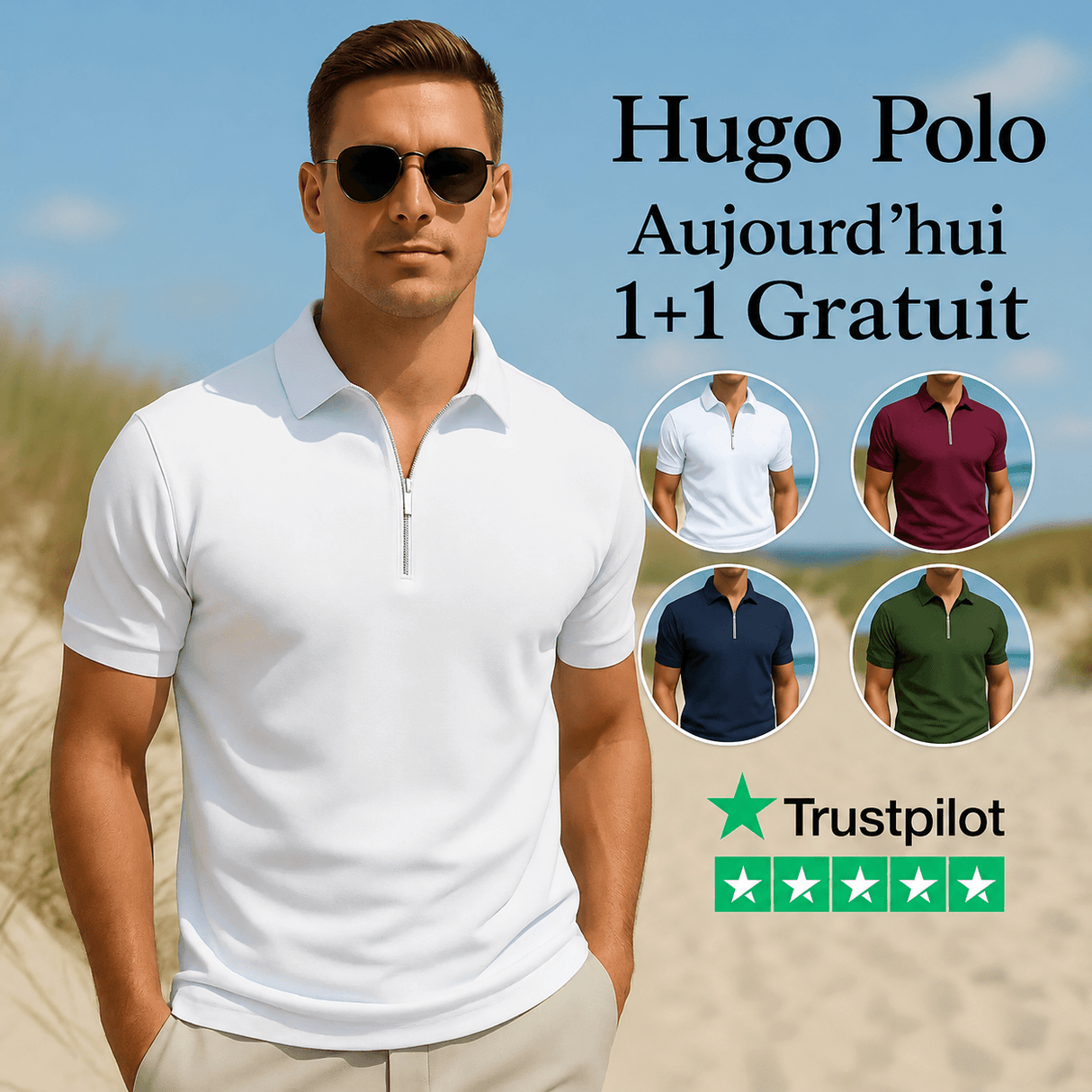 polo à fermeture éclair homme confort premium et allure soignée