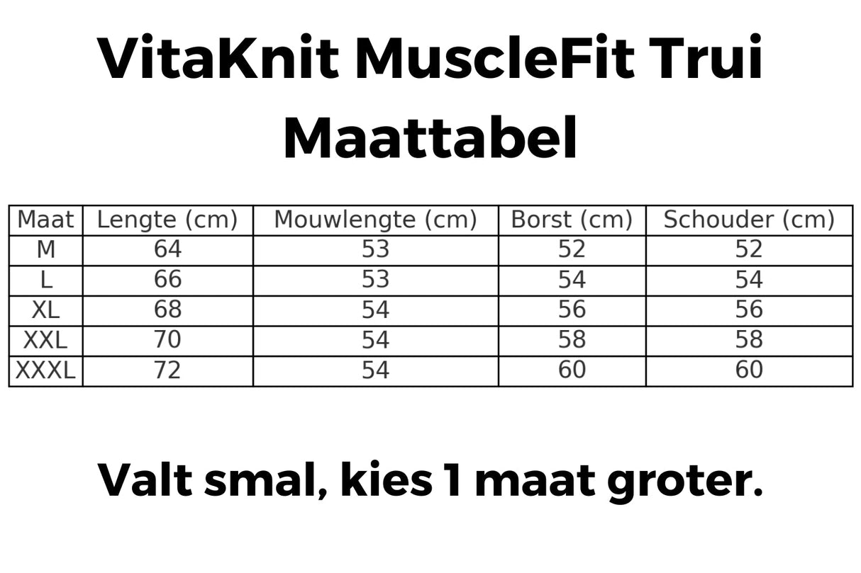 guide des tailles polo musclefit, toutes les tailles disponibles avec mensurations détaillées