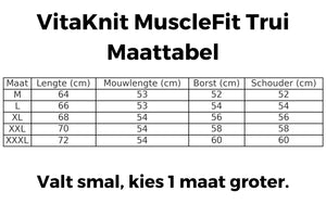 guide des tailles polo musclefit, toutes les tailles disponibles avec mensurations détaillées