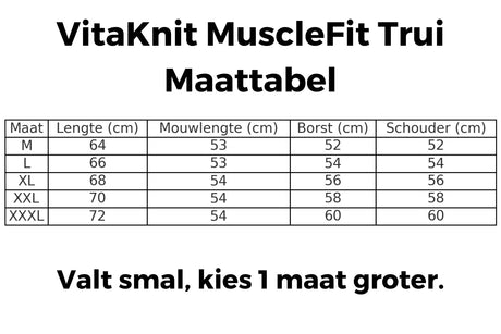 guide des tailles polo musclefit, toutes les tailles disponibles avec mensurations détaillées
